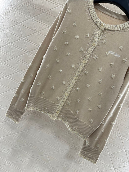 Sequin studded knitted cardigan