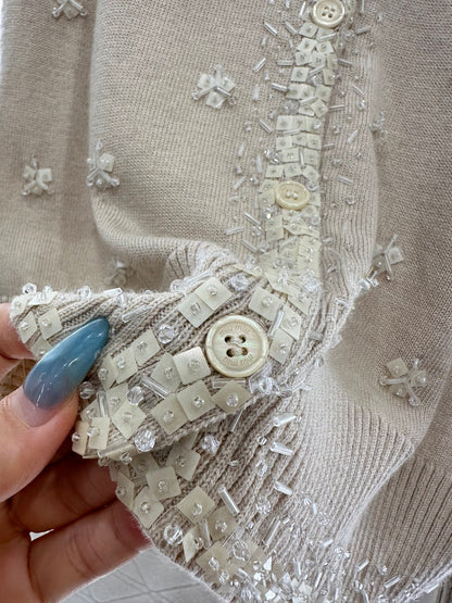 Sequin studded knitted cardigan