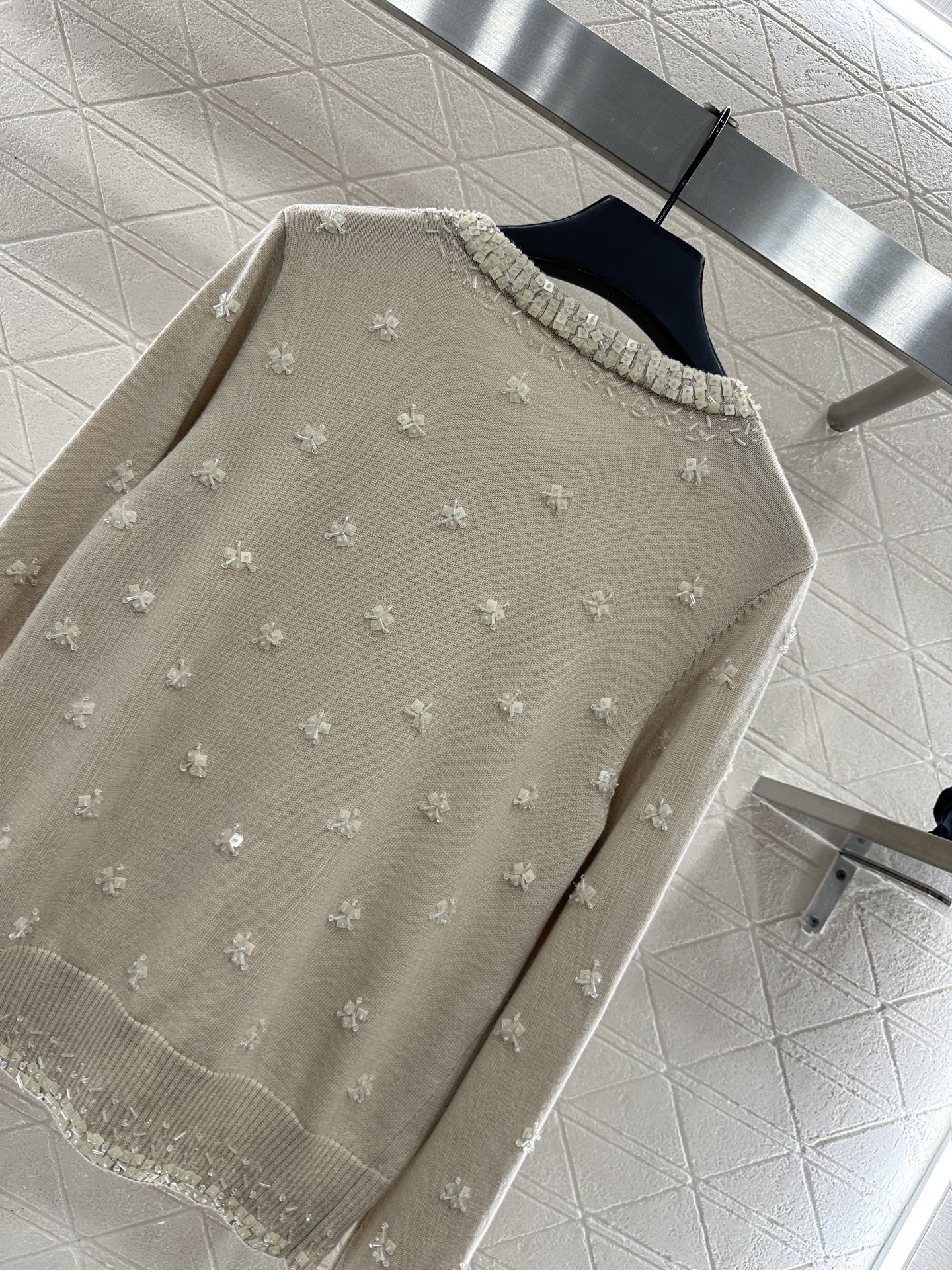 Sequin studded knitted cardigan