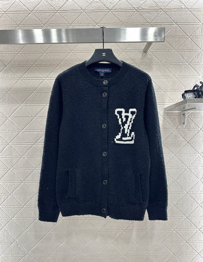 Jacquard knitted cardigan