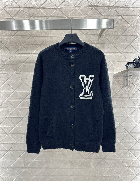 Jacquard knitted cardigan