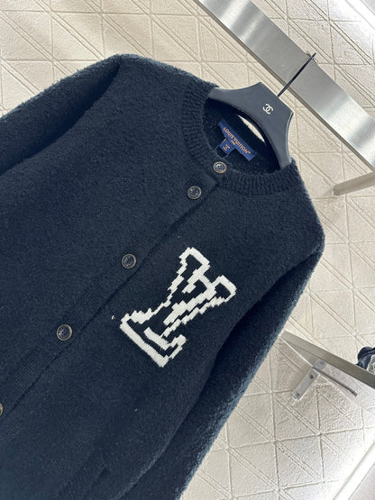 Jacquard knitted cardigan