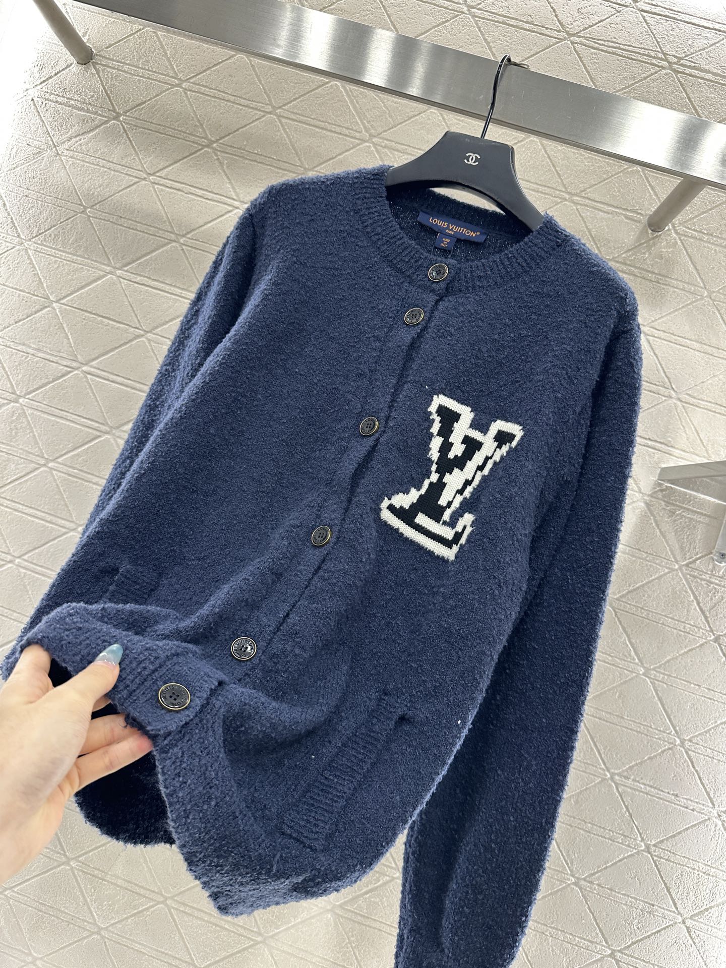 Jacquard knitted cardigan