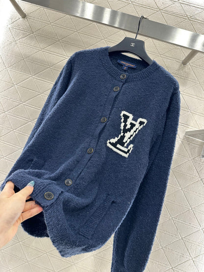 Jacquard knitted cardigan