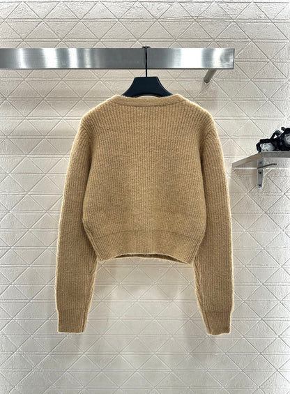 Nail bead knitted cardigan