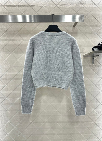 Nail bead knitted cardigan