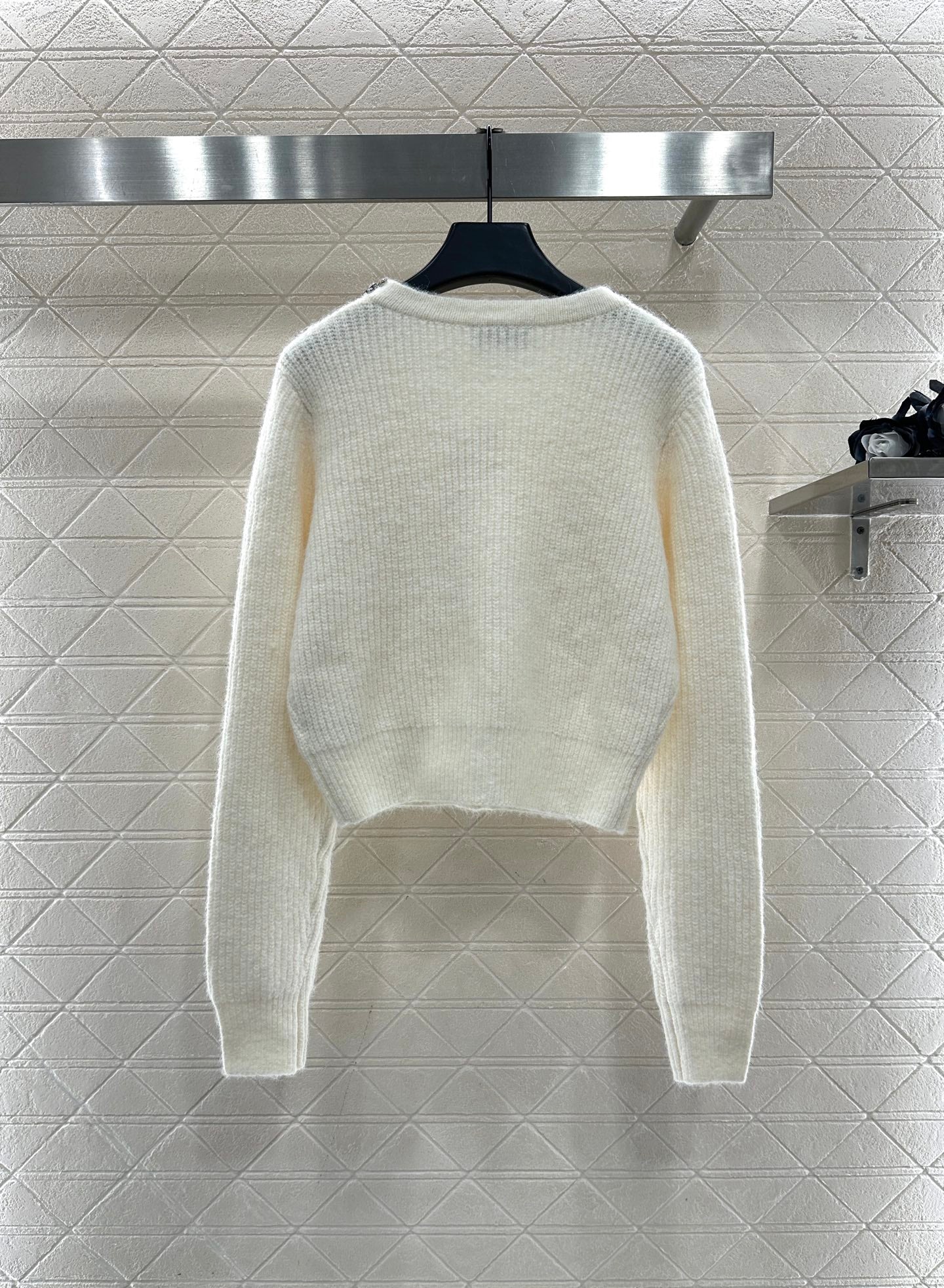 Nail bead knitted cardigan