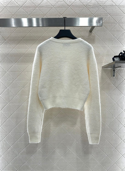 Nail bead knitted cardigan