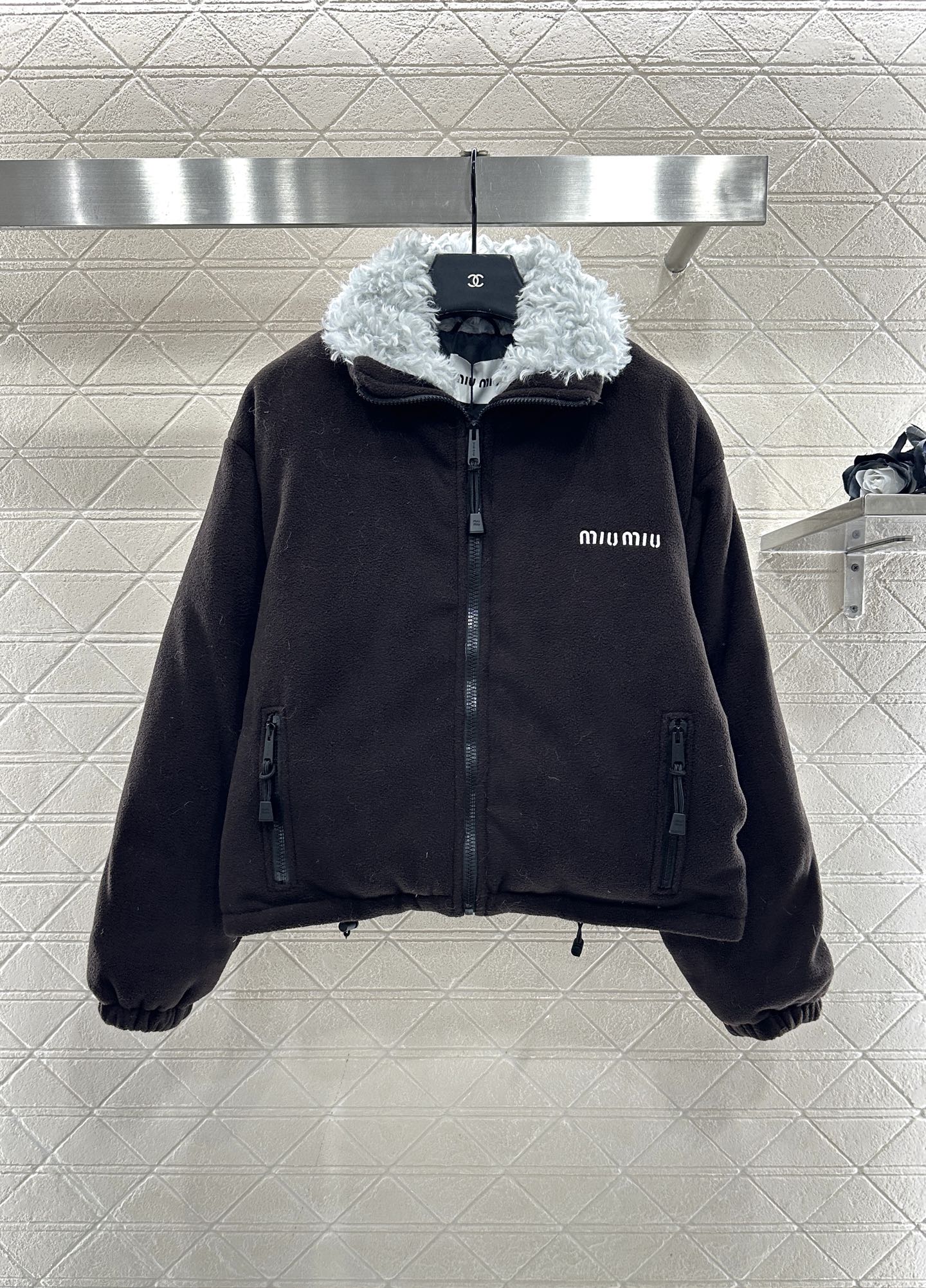 Zipper Teddy Jacket Down Jacket