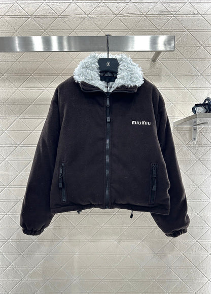 Zipper Teddy Jacket Down Jacket