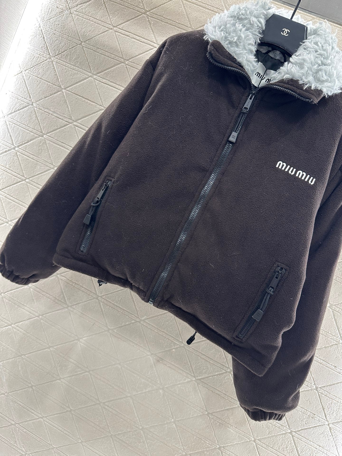 Zipper Teddy Jacket Down Jacket