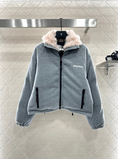 Zipper Teddy Jacket Down Jacket