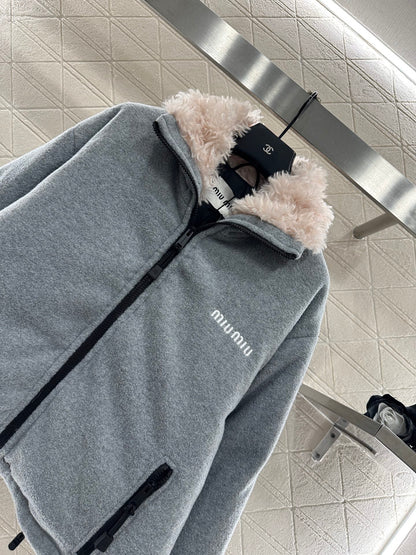 Zipper Teddy Jacket Down Jacket