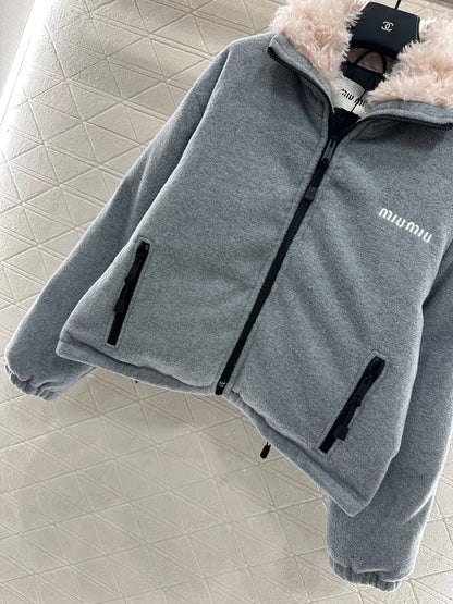 Zipper Teddy Jacket Down Jacket