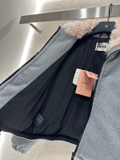 Zipper Teddy Jacket Down Jacket