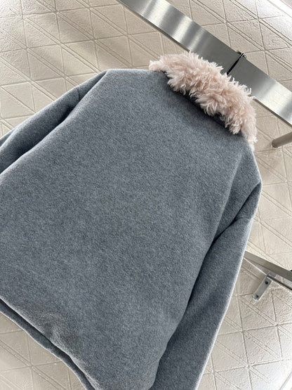 Zipper Teddy Jacket Down Jacket