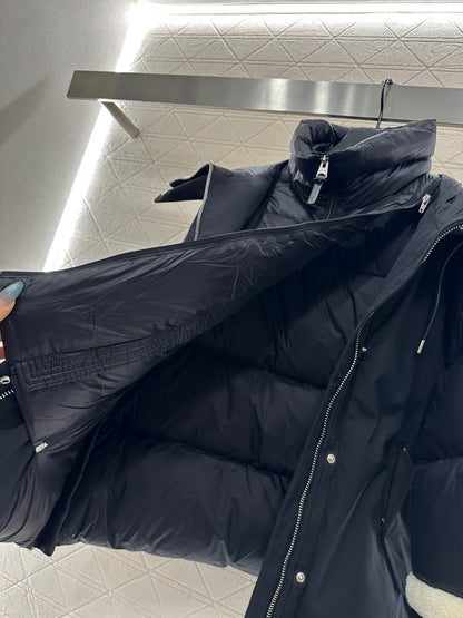 Split fake two-piece down jacket