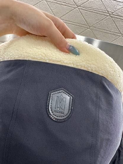 Split fake two-piece down jacket