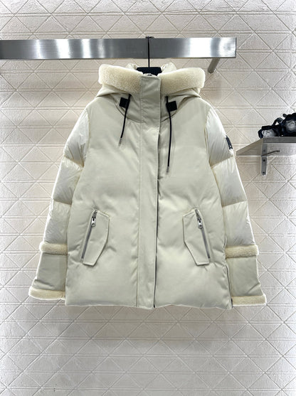 Split fake two-piece down jacket