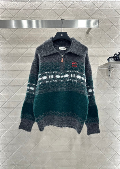 Half open collar Fel Island Knitted Top