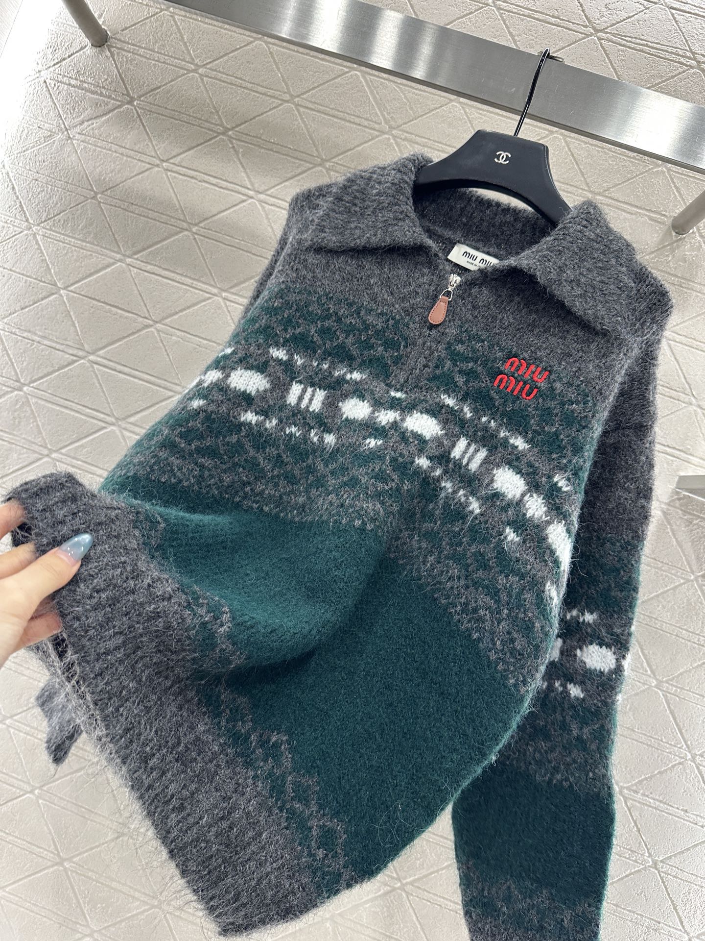 Half open collar Fel Island Knitted Top