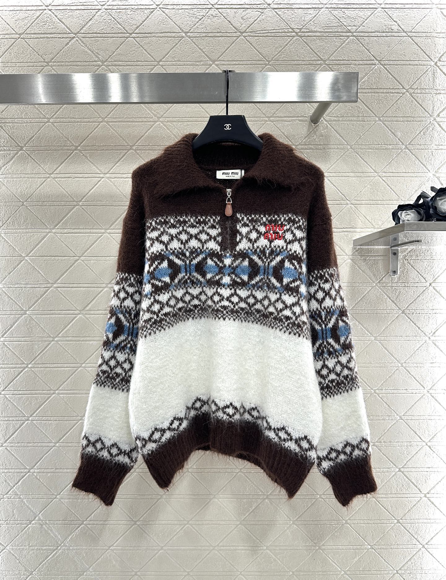 Half open collar Fel Island Knitted Top