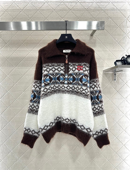 Half open collar Fel Island Knitted Top