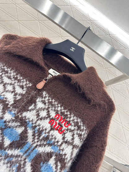 Half open collar Fel Island Knitted Top