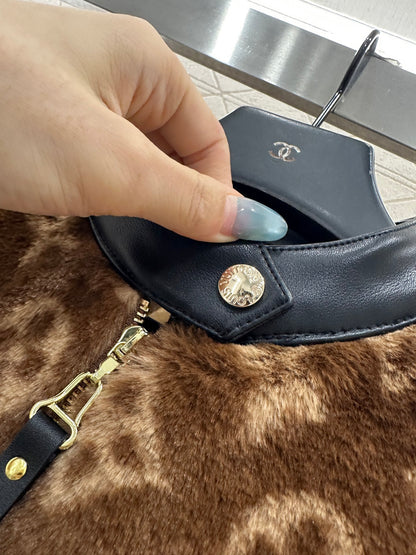 Splicing leather teddy lamb jacket