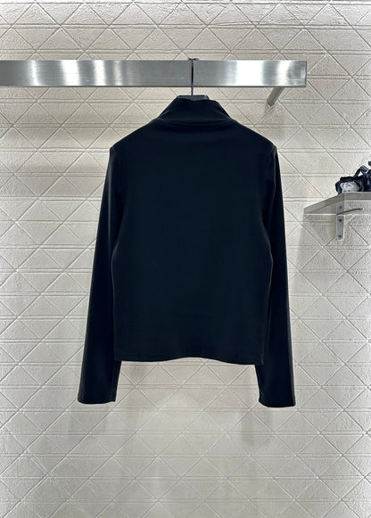 Slim fit letter logo high neck base shirt