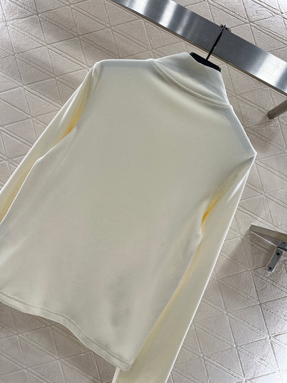 Slim fit letter logo high neck base shirt