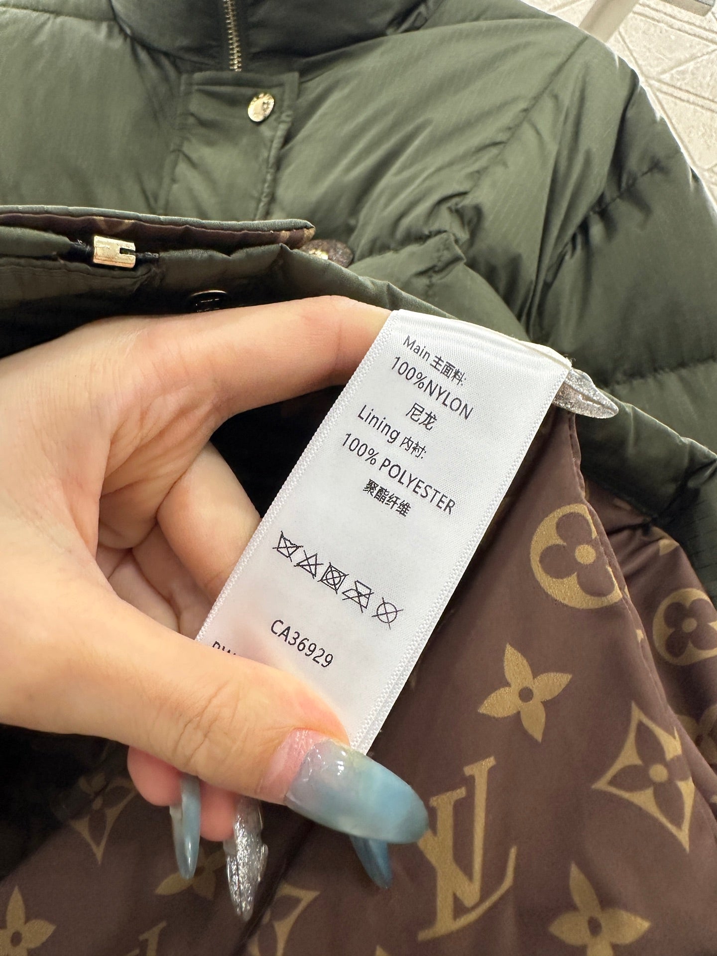 Leather buckle stand up collar down jacket