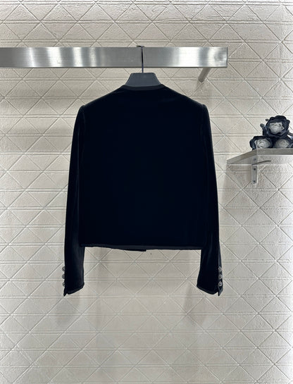 Velvet long sleeved single Western jacket