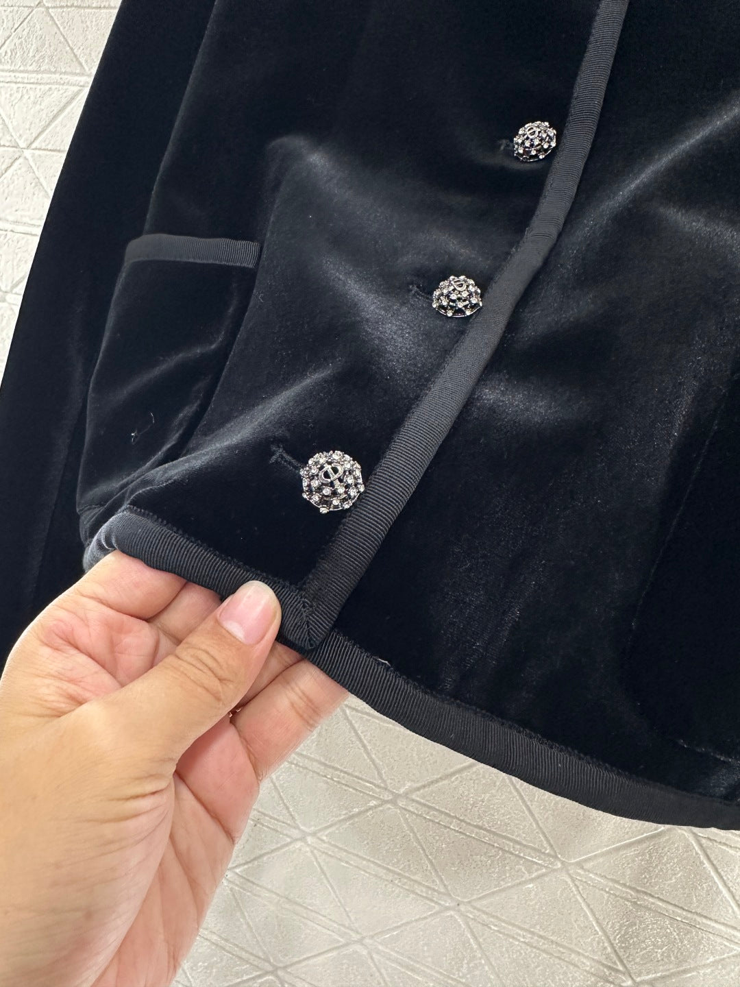 Velvet long sleeved single Western jacket