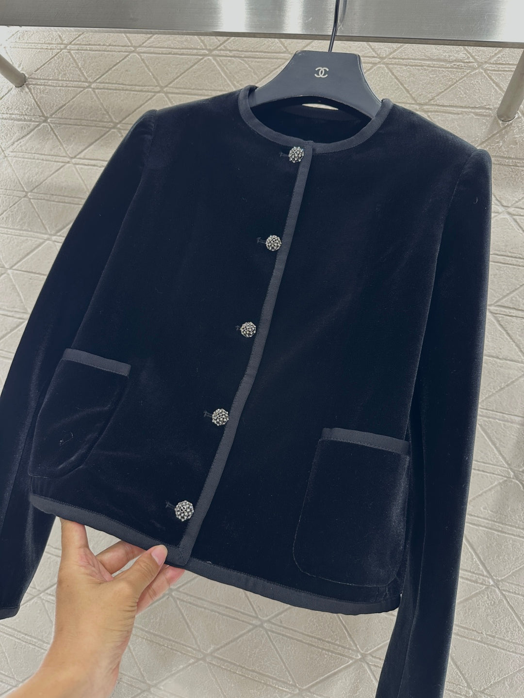 Velvet long sleeved single Western jacket