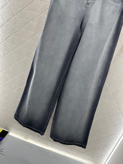 Polish white dyed denim pants