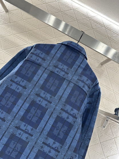 Plaid jacquard jacket jacket