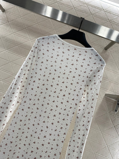 Slim fit round neck floral dress