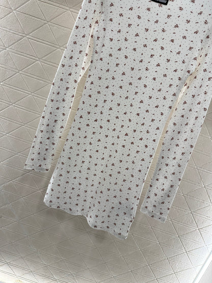 Slim fit round neck floral dress