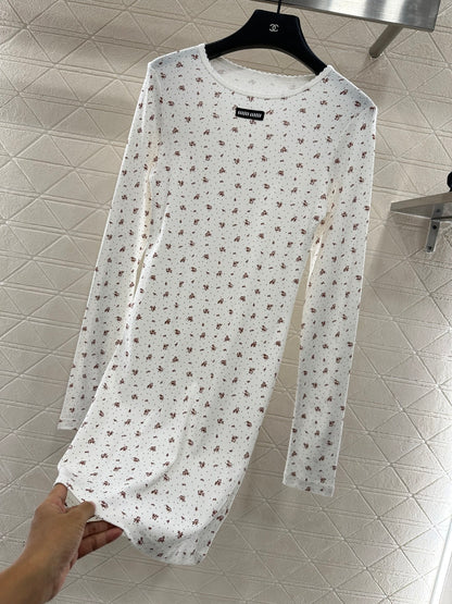 Slim fit round neck floral dress