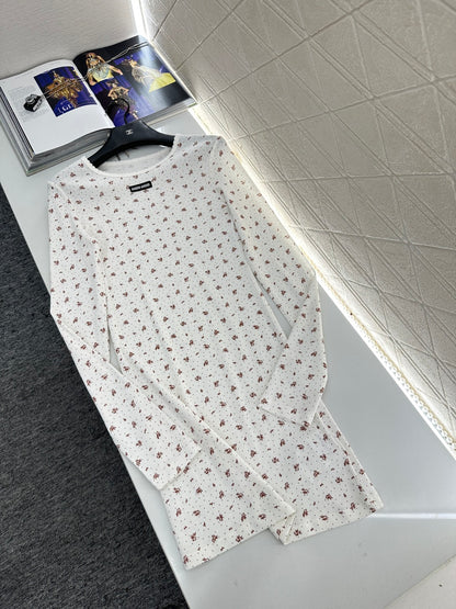 Slim fit round neck floral dress