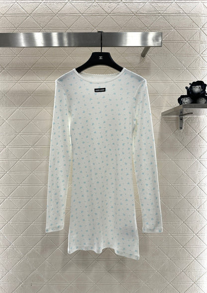 Slim fit round neck floral dress