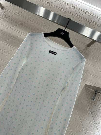 Slim fit round neck floral dress