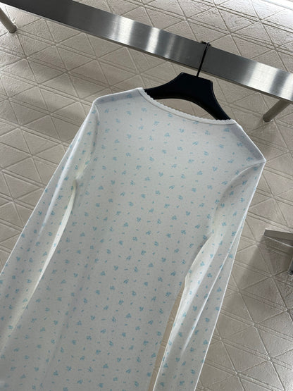 Slim fit round neck floral dress