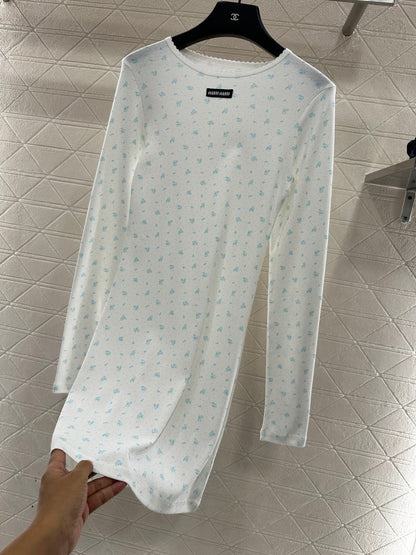 Slim fit round neck floral dress