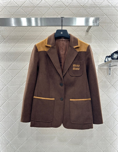 Corduroy contrasting coat