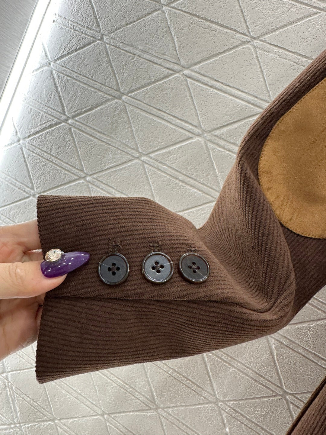 Corduroy contrasting coat