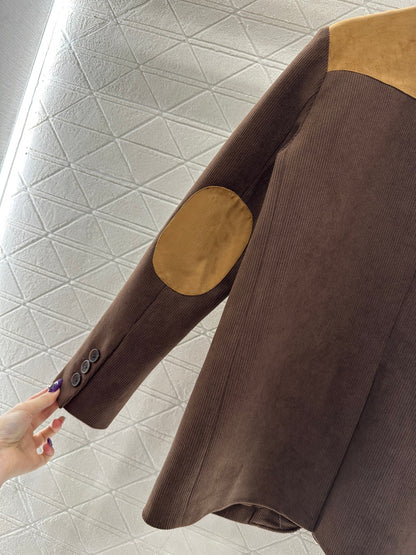 Corduroy contrasting coat