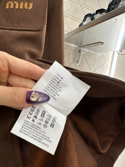 Corduroy contrasting coat