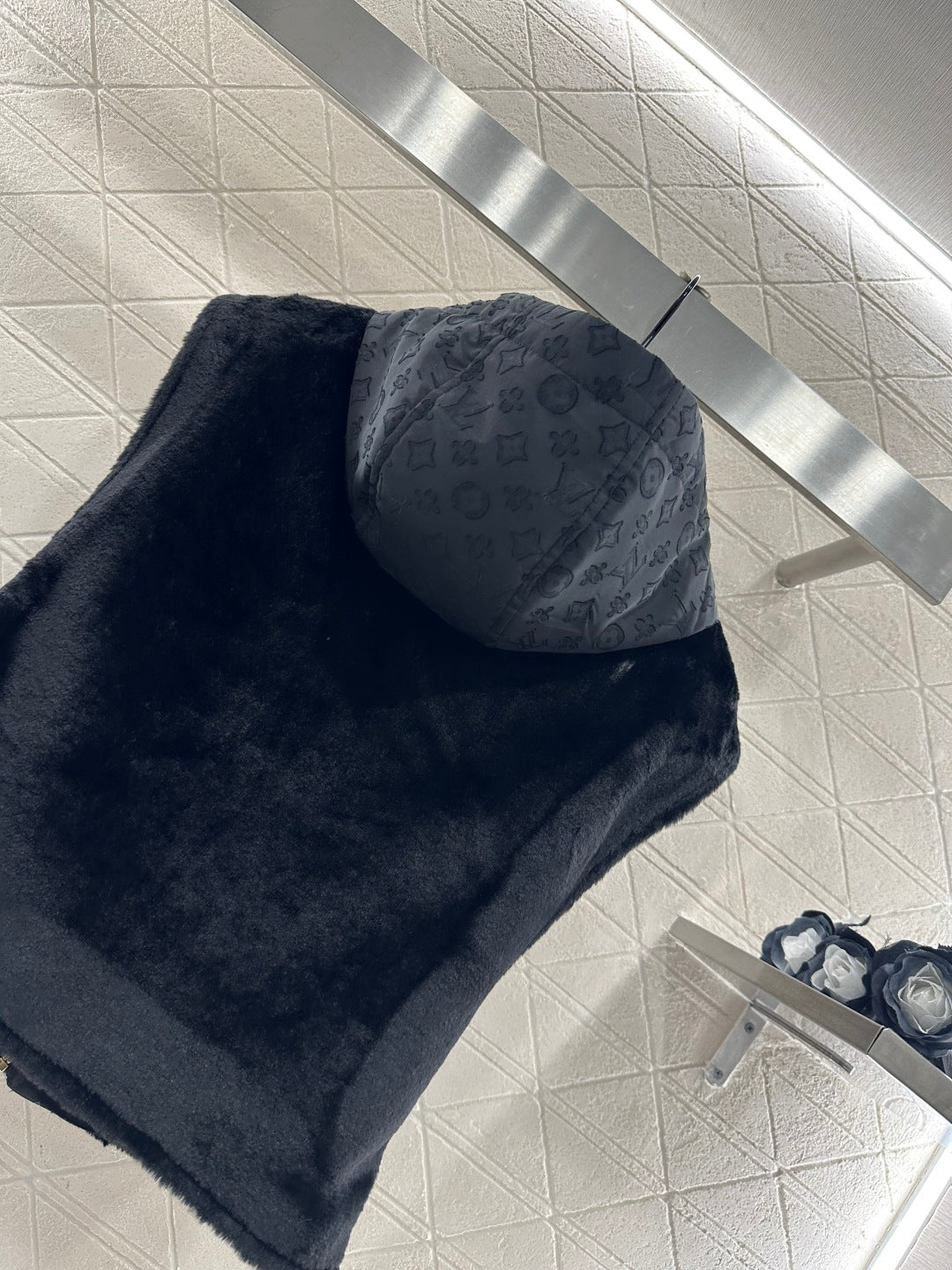 Hooded plush camisole vest